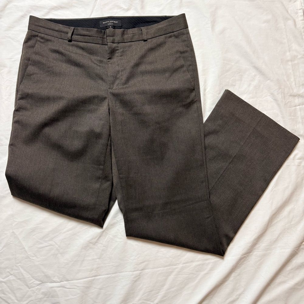 BANANA REPUBLIC Martin Fit Trouser Pants High Rise Lined Brown Size 10